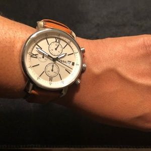 Fossil Leather Band Watch - Like New!